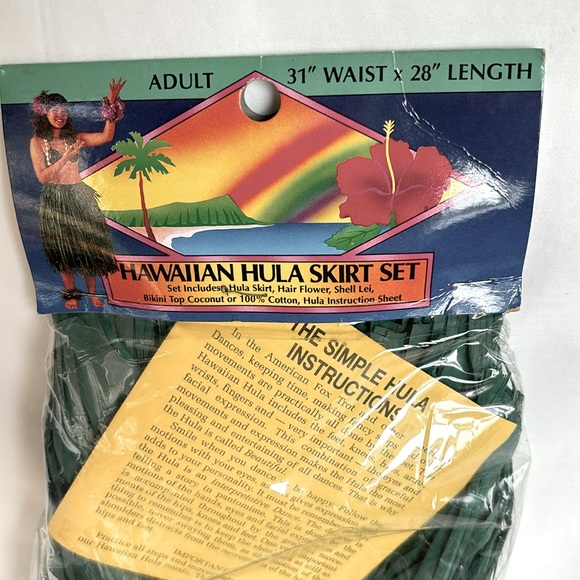 NWT Original Hawaiian Adult Very Cute Hula Skirt Set - Picture 1 of 7